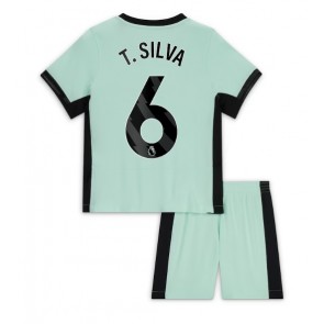 Chelsea Thiago Silva #6 Koszulka Trzecich Dziecięca 2023-24 Krótki Rękaw (+ Krótkie spodenki)